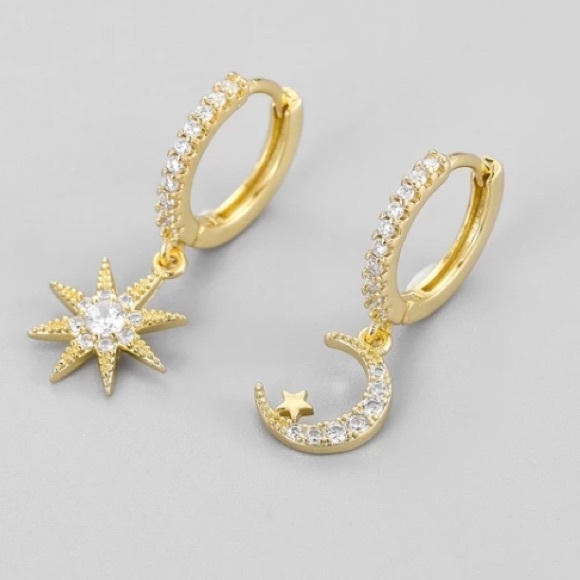 ✨18K gold plated starmoon earrings - Picture 2 of 5